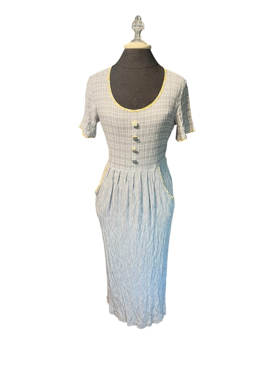 Carol Anderson Dresses & Skirts - Vintage Carol Anderson Rayon Acetate Blue Plaid Midi Dress Small